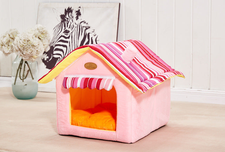 New Fashion Striped Removable Cover Mat Dog House